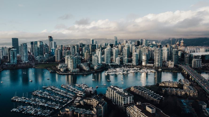 Die Stadt Vancouver aus Vogelperspektive