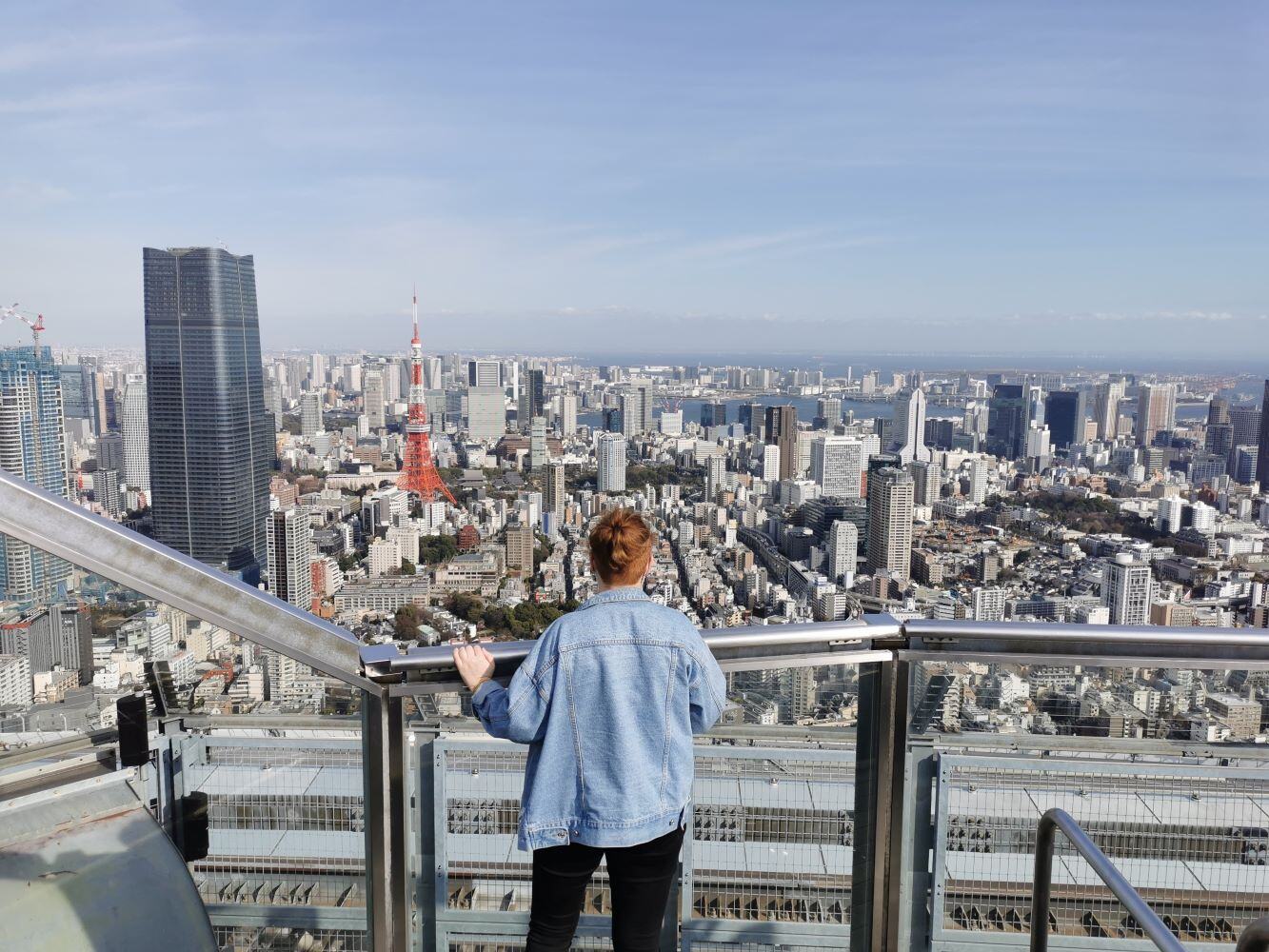Person bei Aussicht auf die Stadt bei Work and Travel in Tokyo